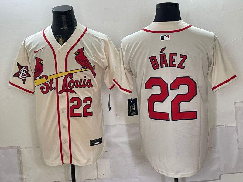 Men 2026 St.Louis Cardinals #22 Baez cream Nike MLB Jersey 084300->st.louis cardinals->MLB Jersey